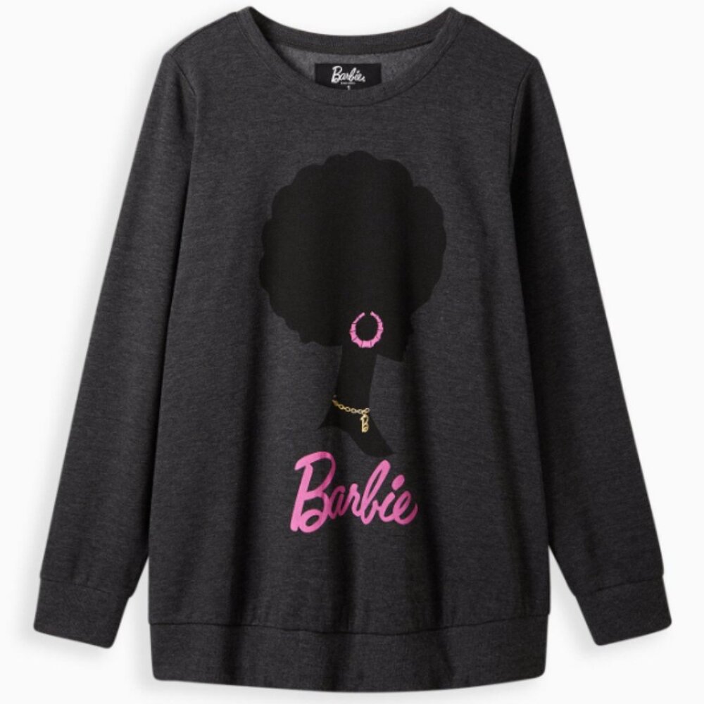 Torrid Crew Sweatshirt - Cozy Fleece Barbie Grey